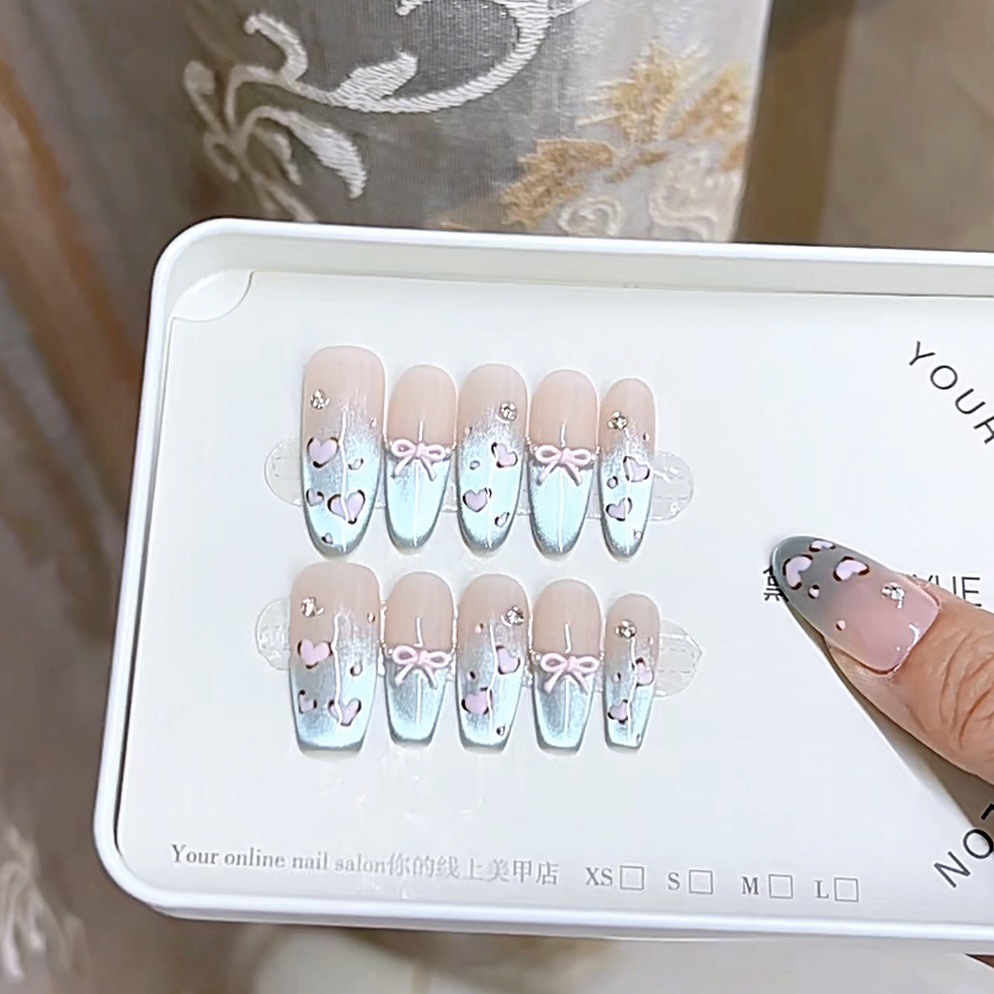 3000 NAIL “海盐奶冻”设计师高定原创纯手工高级感猫眼显白穿戴甲