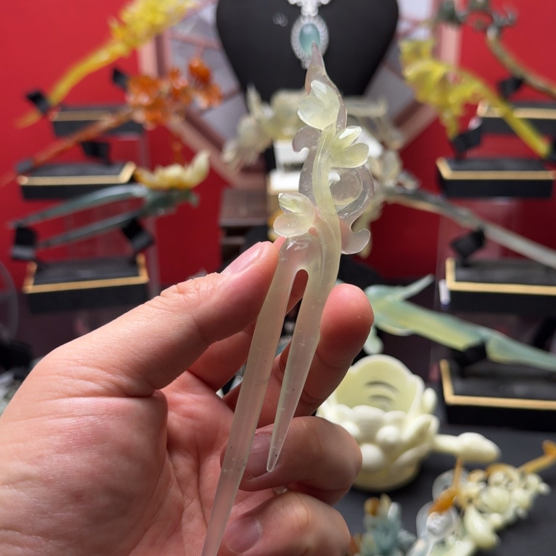 岫玉发饰未镶嵌明君玉簪贼拉好看