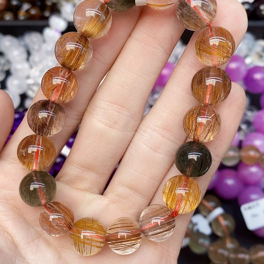 水晶手链未镶嵌3彩发11mm