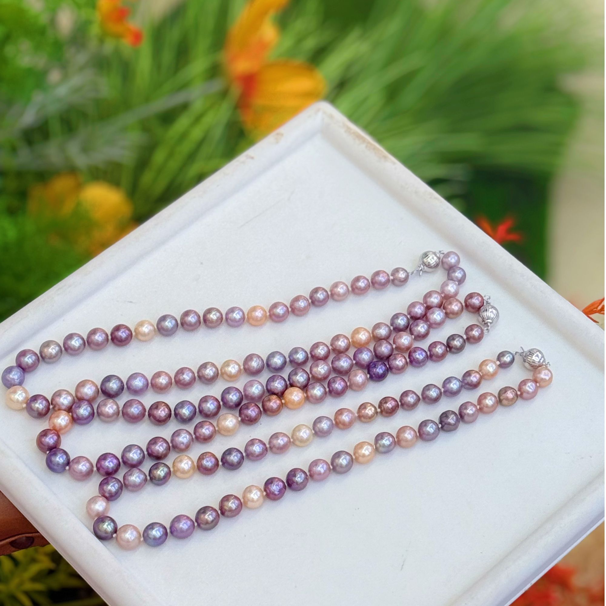 【XA】淡水四季彩牛油果项链9-11mm（多样性发一） S925银 E20