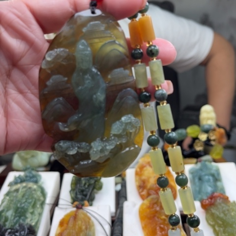 岫玉未镶嵌挂件挂件