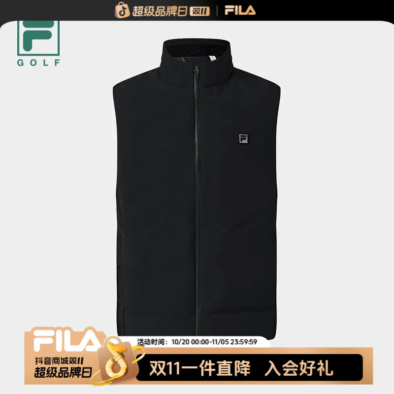 FILA旗舰男装羽绒马甲拉链通用常规宽松型立领A11M545925F