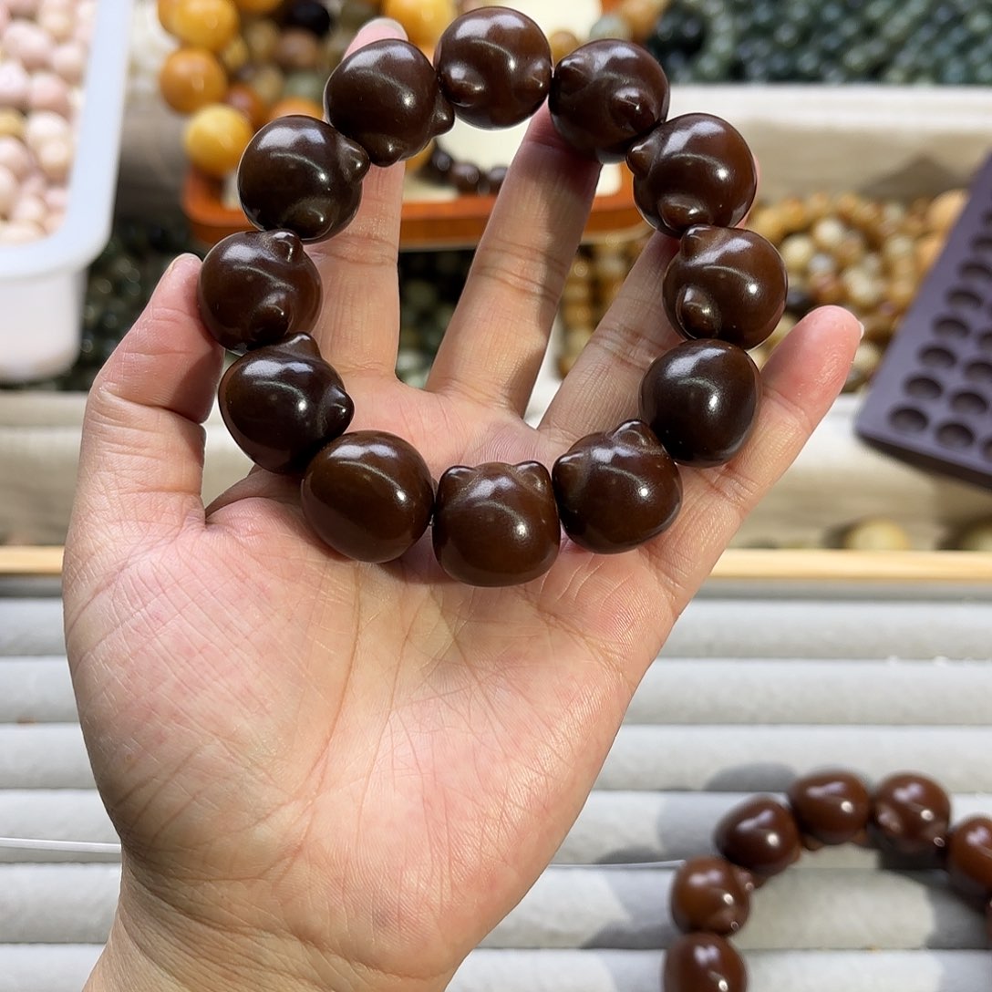 菩提根/象牙果手串꧁****⋆卡21猫头12颗默认微瑕