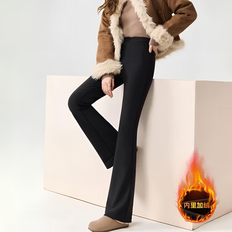 百搭西装微喇裤黑色加绒加厚喇叭裤女秋冬2025新款高腰显瘦休闲裤