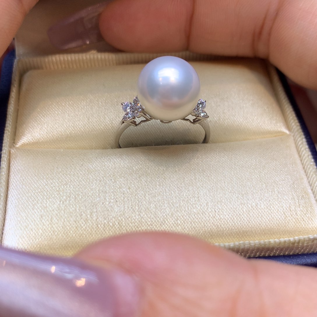 14K金镶嵌戒指海水珍珠