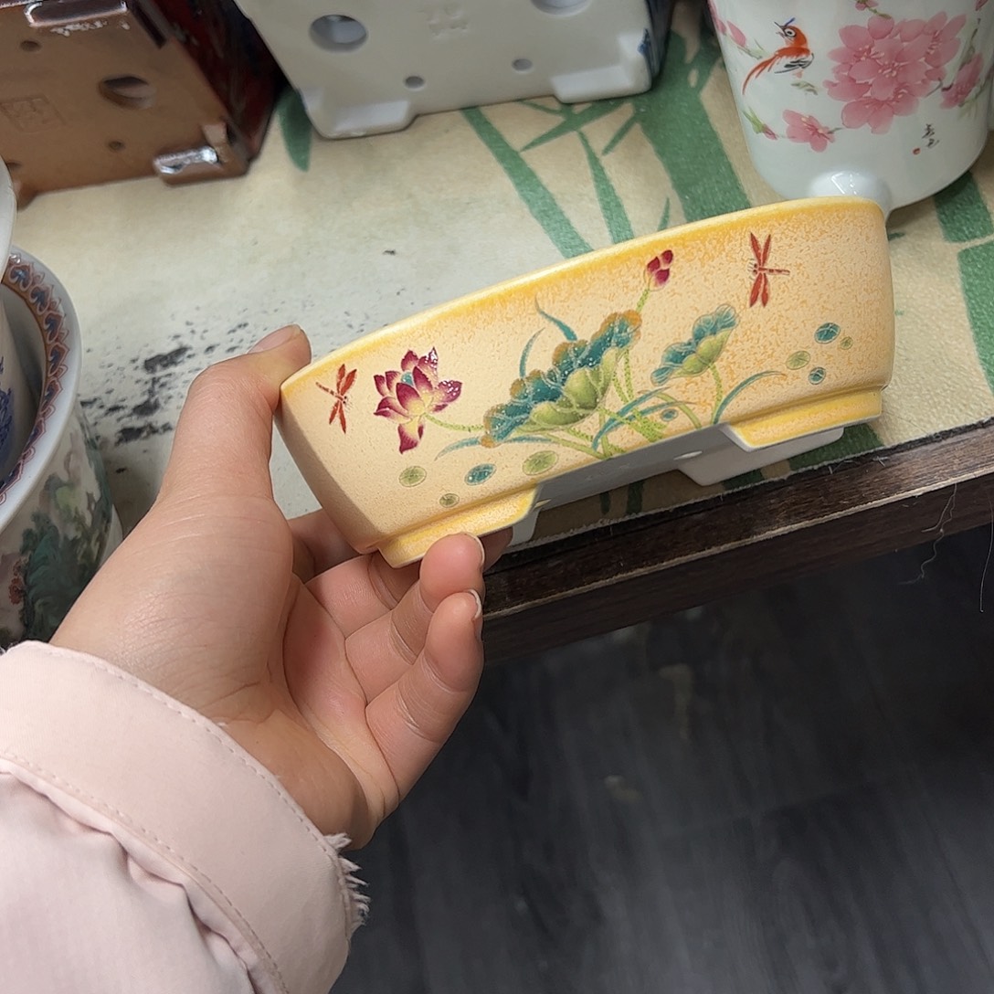 花盆紫砂484号瑕疵15/12/5cm窑变