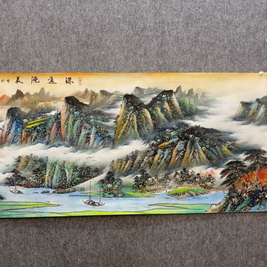 国画六尺源远流长山水画