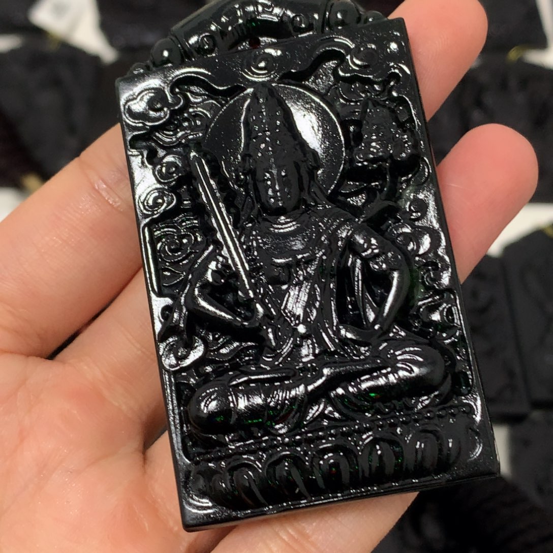 天然缅甸a货钢琴黑挂件