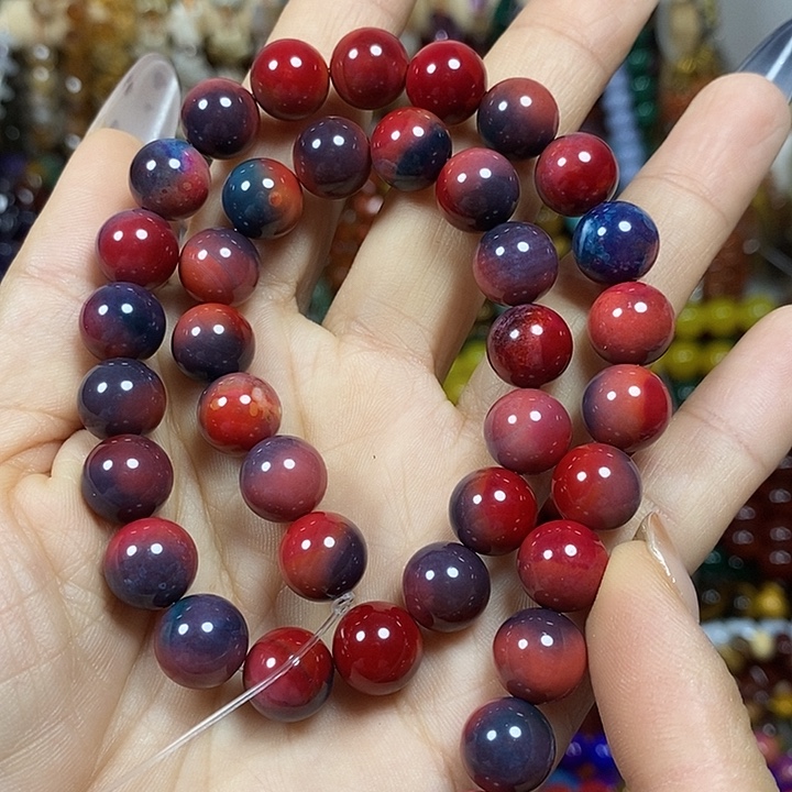 玛瑙/玉髓未镶嵌珠宝半成品地球玛瑙卡10mm