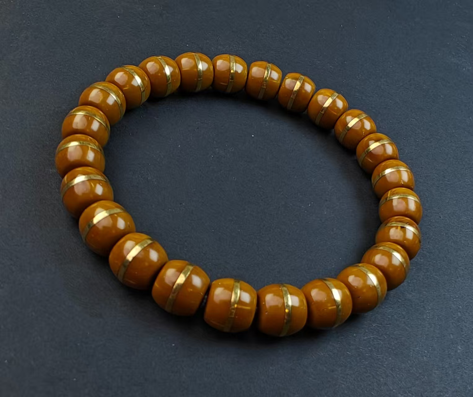 山梧出品【顶品实心一线天】紫金鼠老型手串