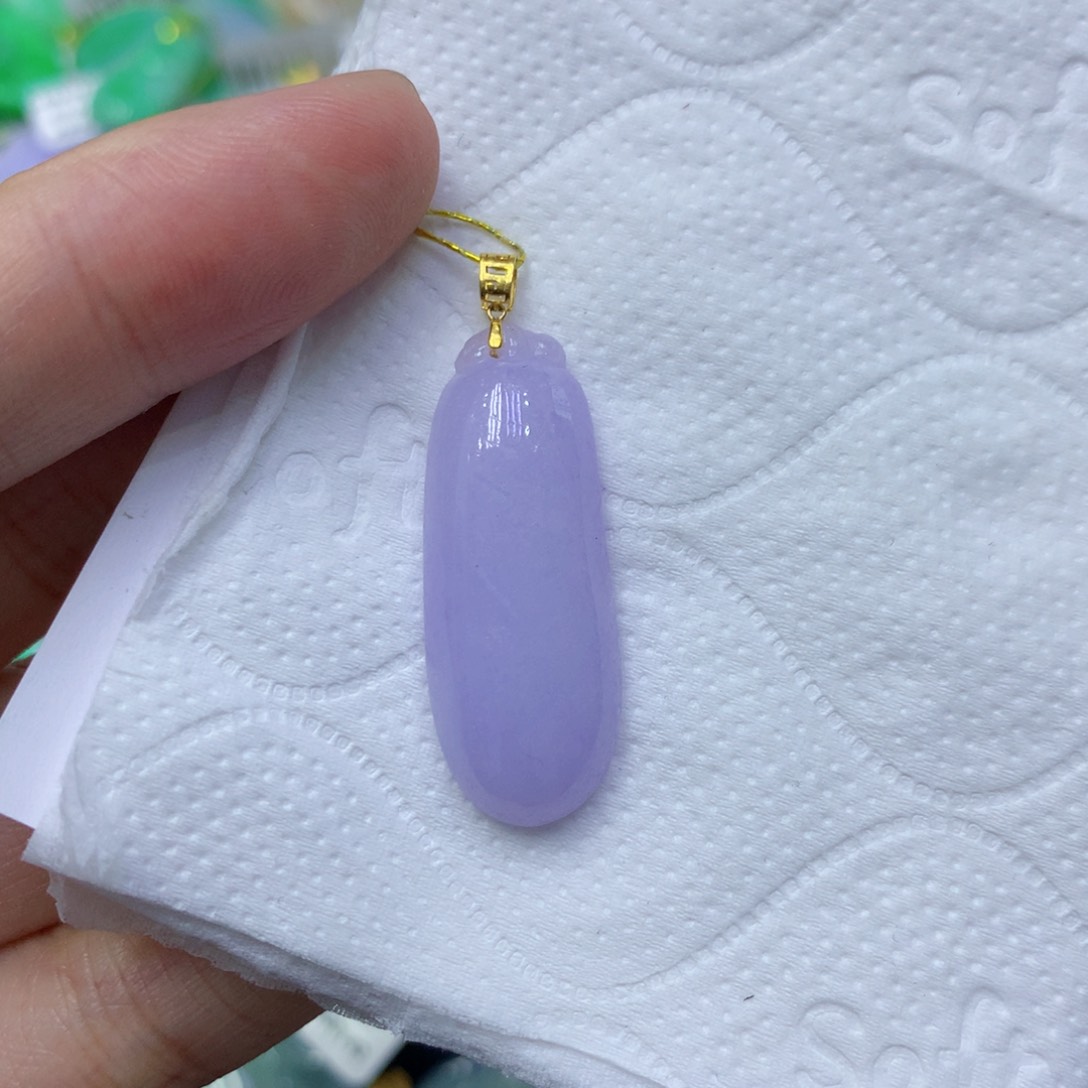 颈饰18K金镶嵌翡翠翡翠