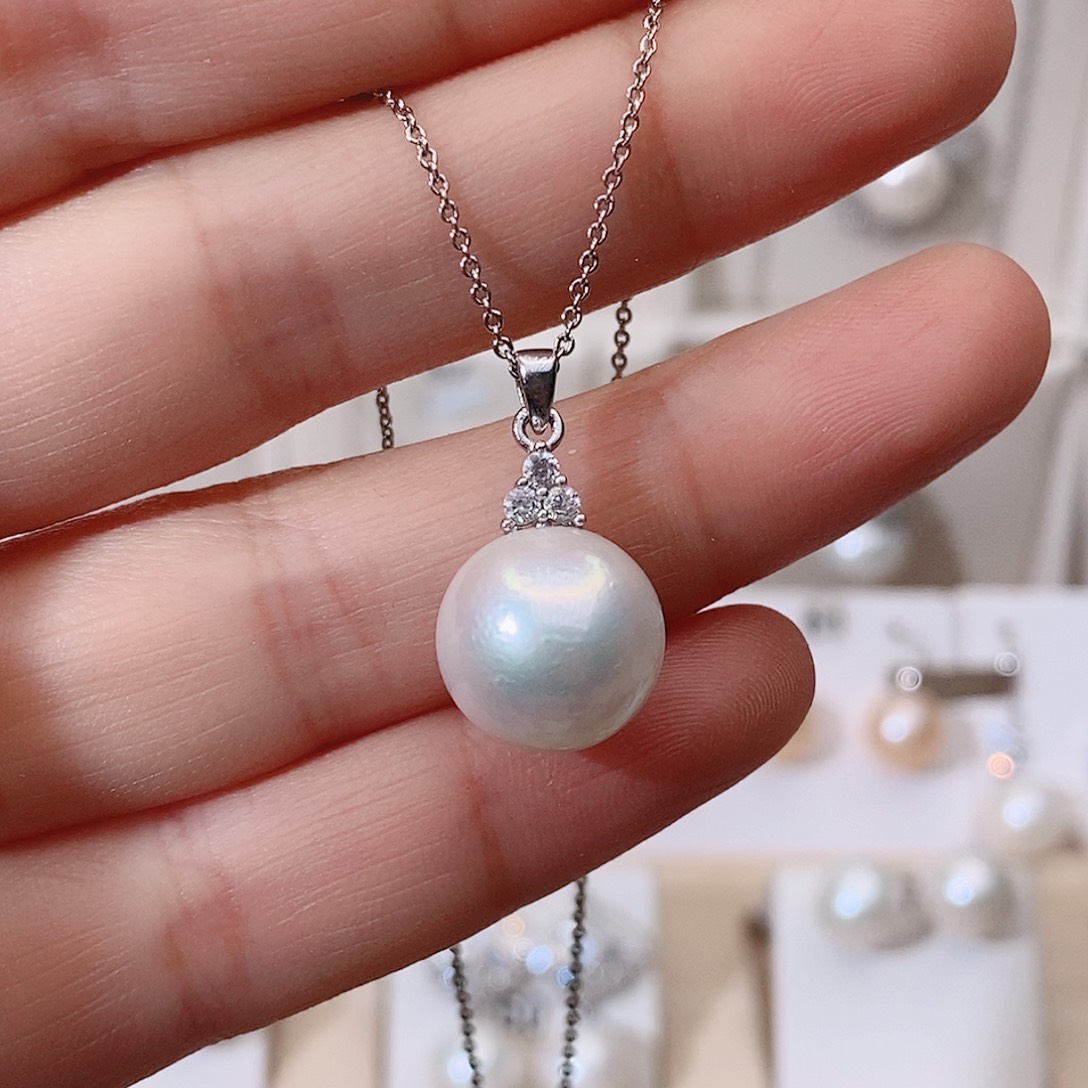 颈饰银S925镶嵌淡水珍珠
