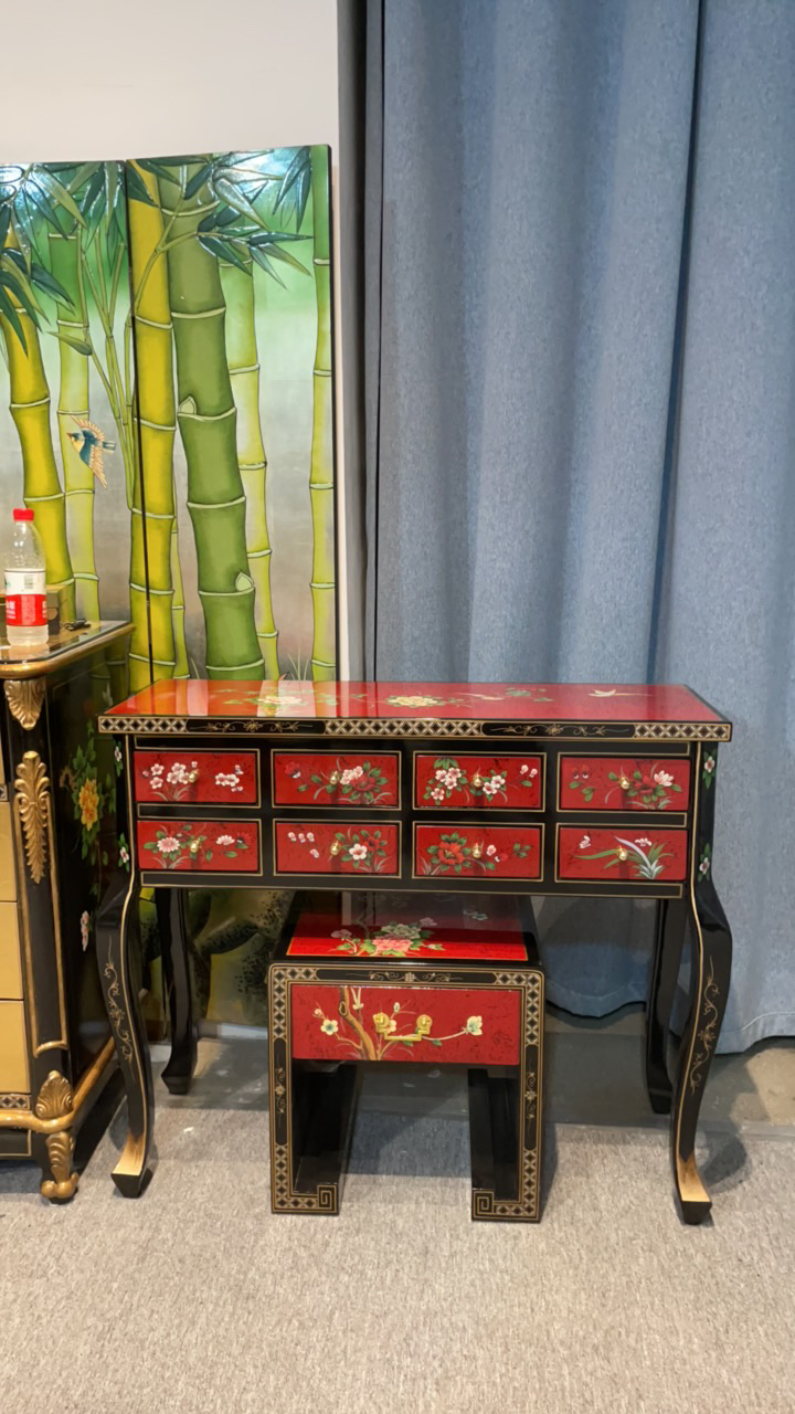 书桌化妆台烤漆彩绘