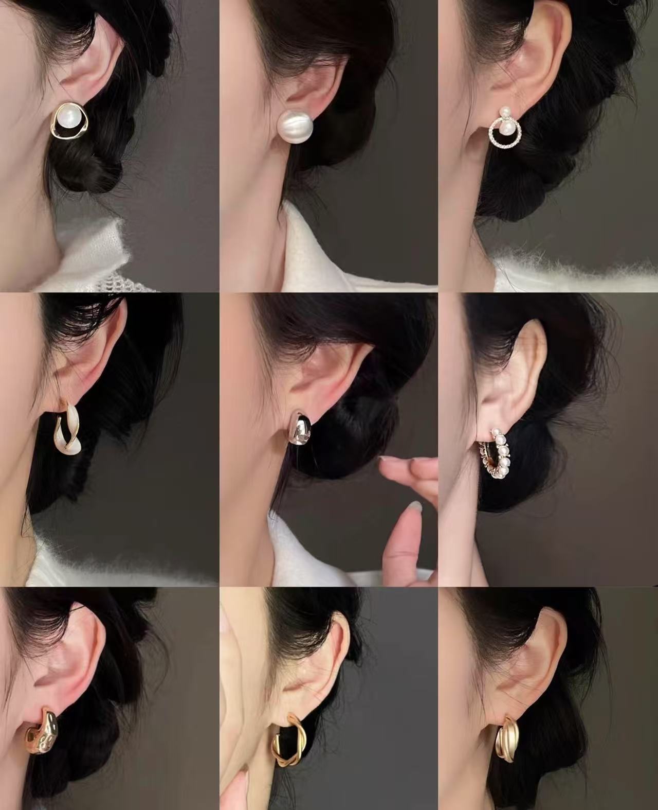 非金属仿水晶耳饰 耳饰 2025春季新品百搭简约优雅气质韩版小众
