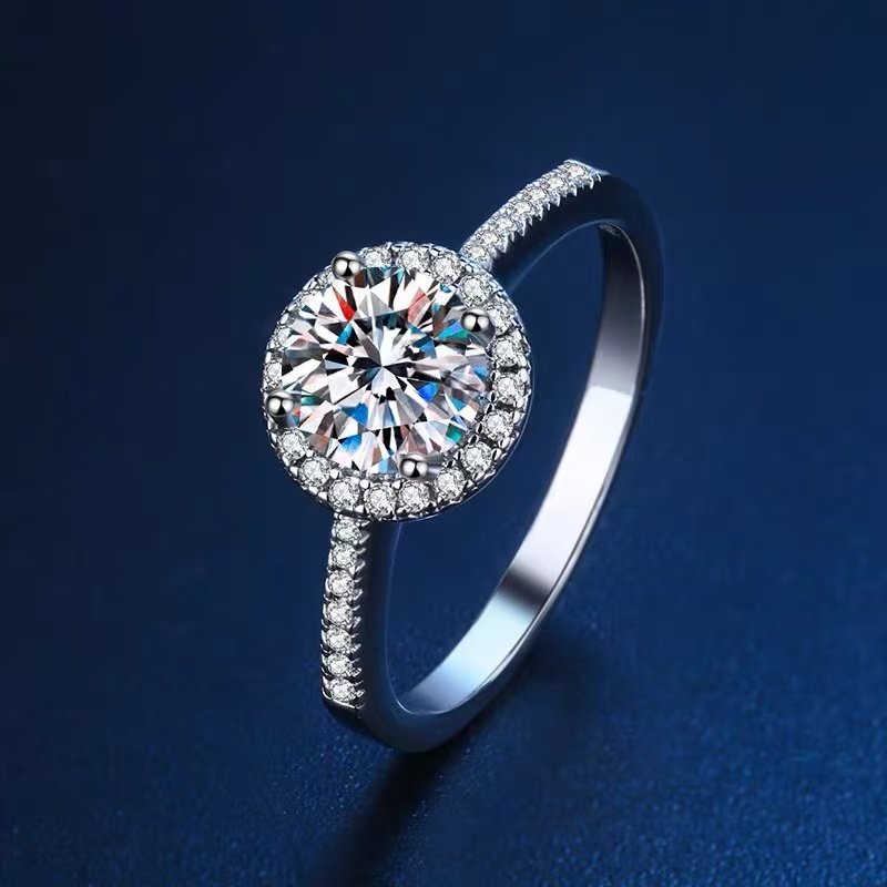 高定璀璨星河时尚莫桑轻奢可调节戒指结婚求婚订婚女戒