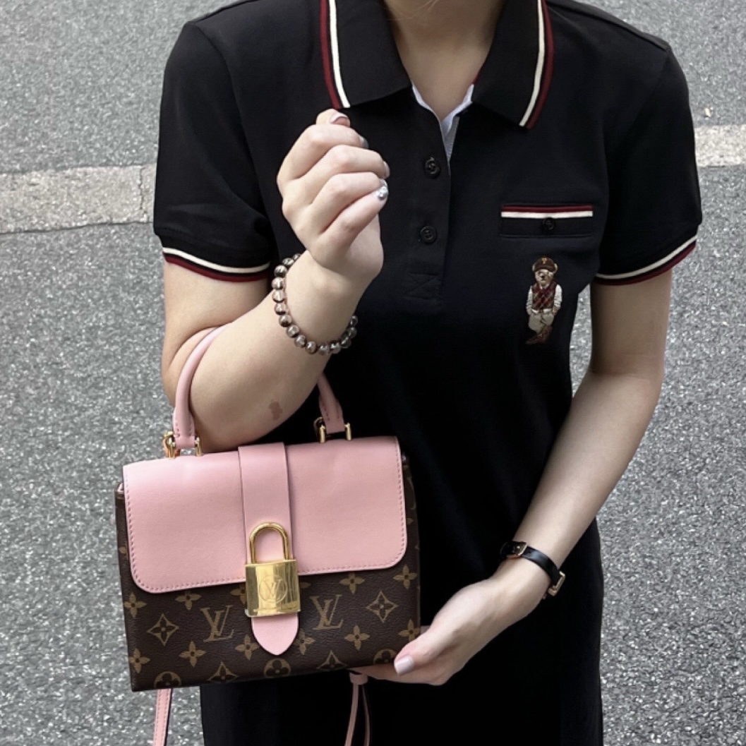 95新 LouisVuitton/路易威登  XM/lockyBb粉色锁头包Y3YX10701348