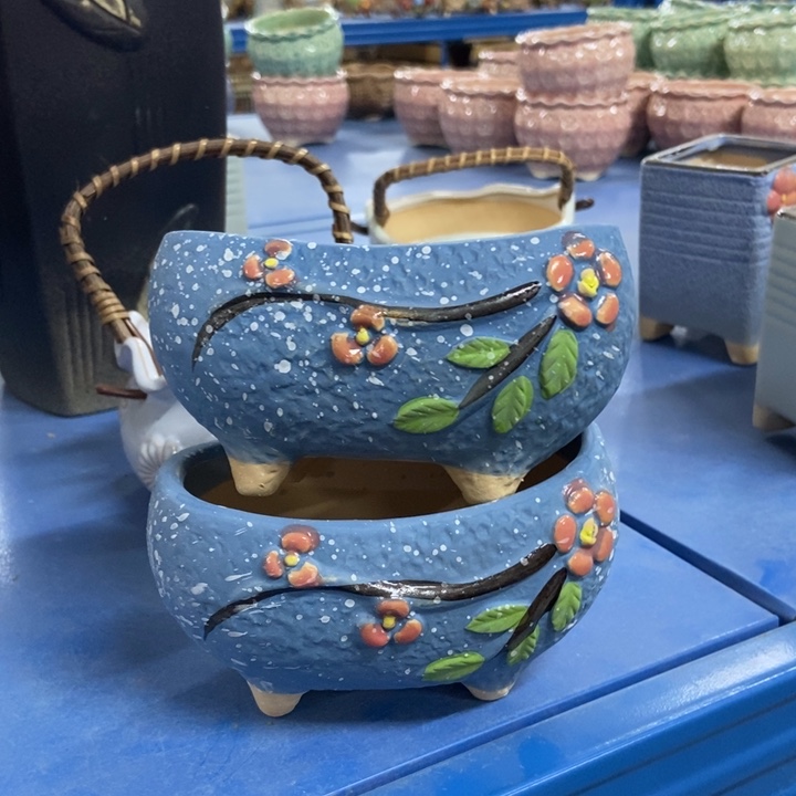 陶瓷花盆单场满9.9发12*7*7