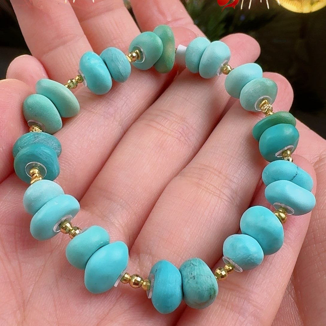 绿松石珠宝奇石18K金镶嵌