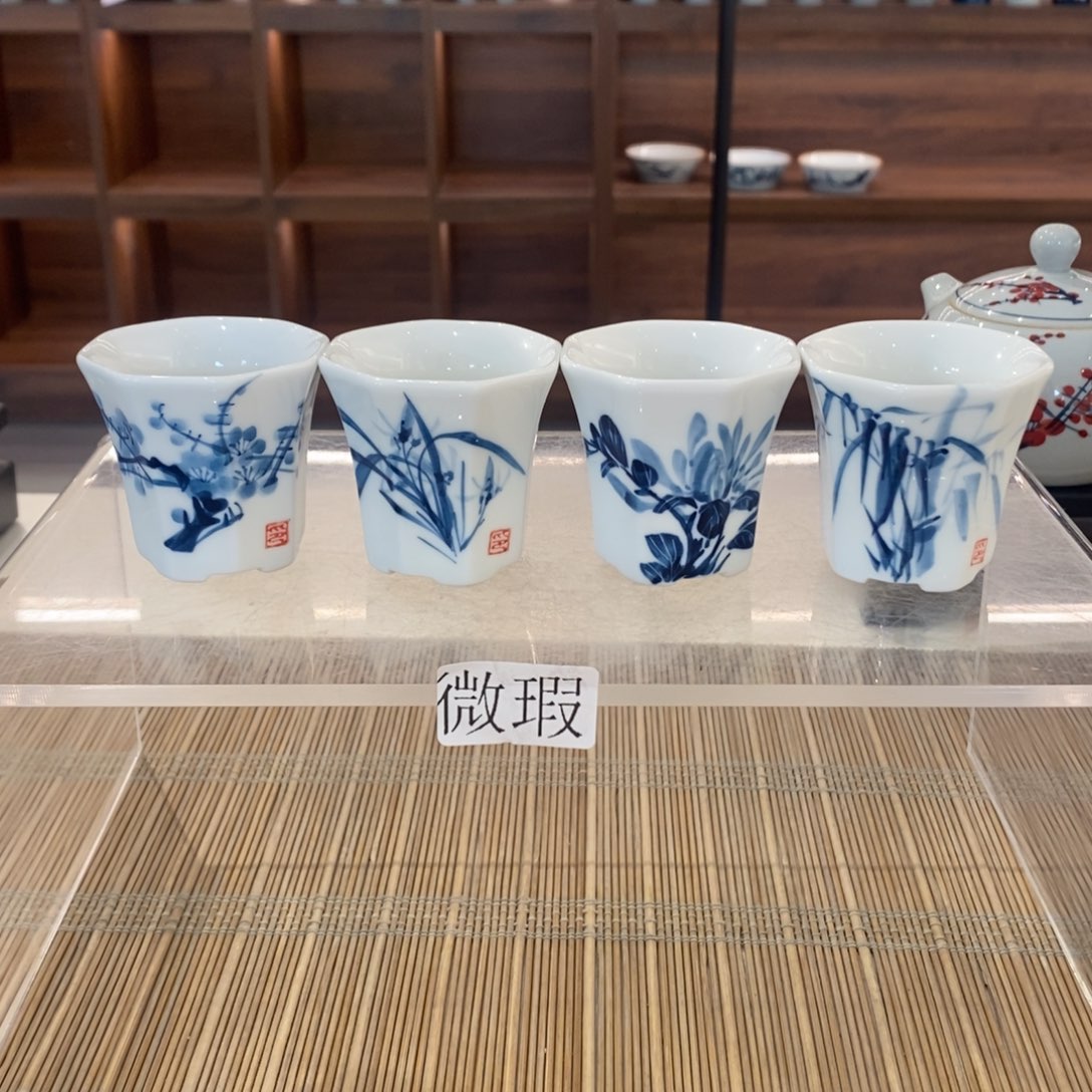 釉下彩老陶泥手工绘制