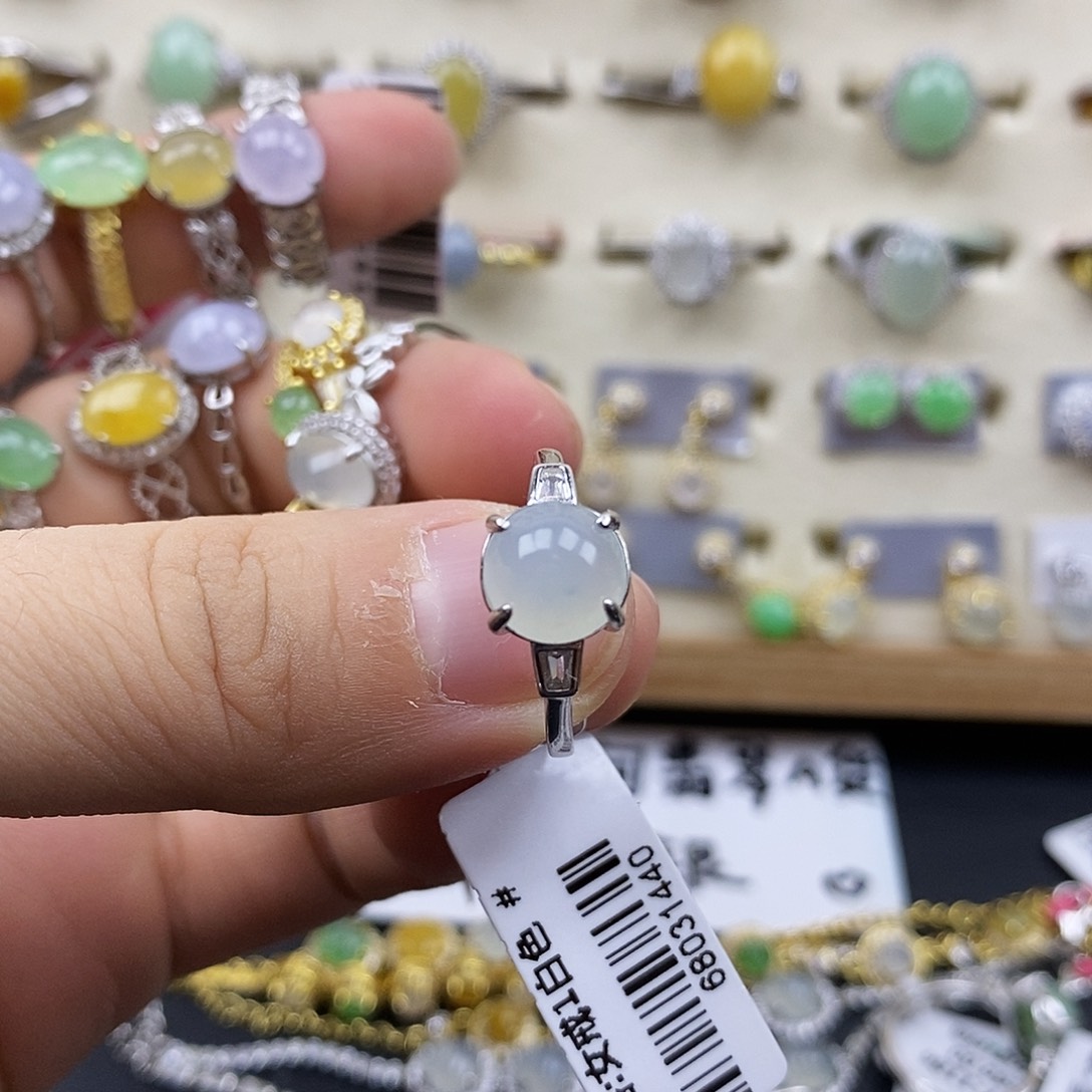 翡翠银S925镶嵌戒指