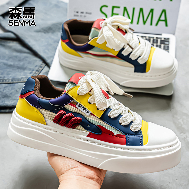 SENMA/森马夏季透气休闲板鞋厚底耐磨潮鞋低帮ins增高韩版秋季鞋