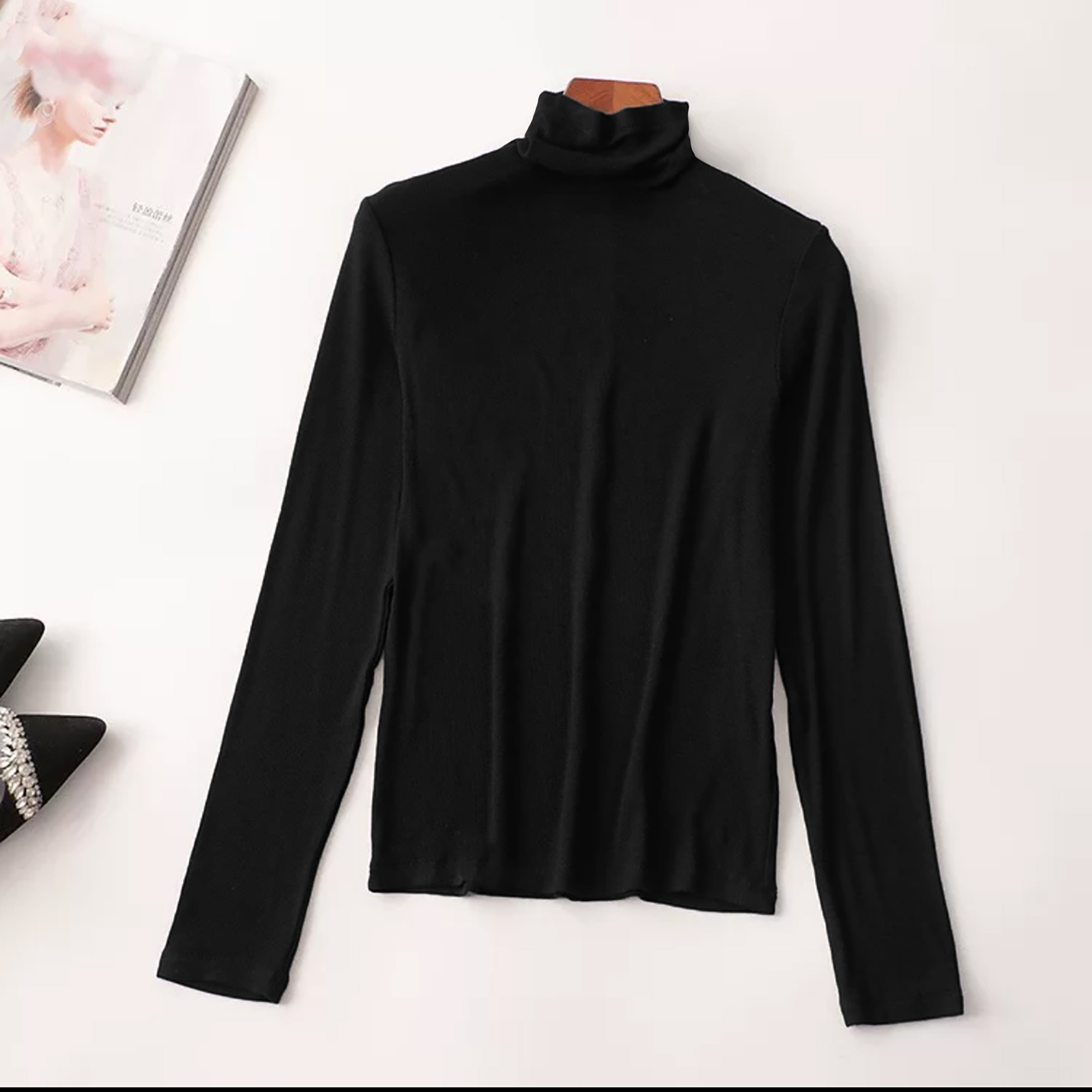 秋冬新品！女士高领内搭修身显瘦打底衫E186