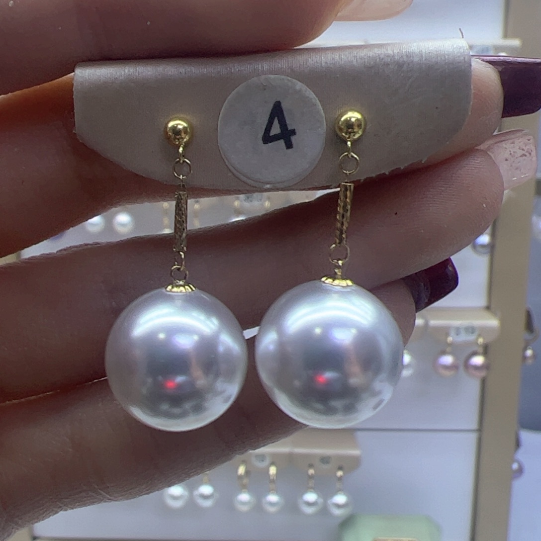 淡水珍珠耳饰18K金镶嵌