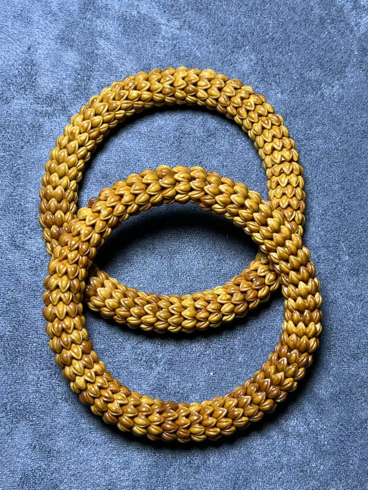 山河锦文玩原生态紫金鼠莲花单圈