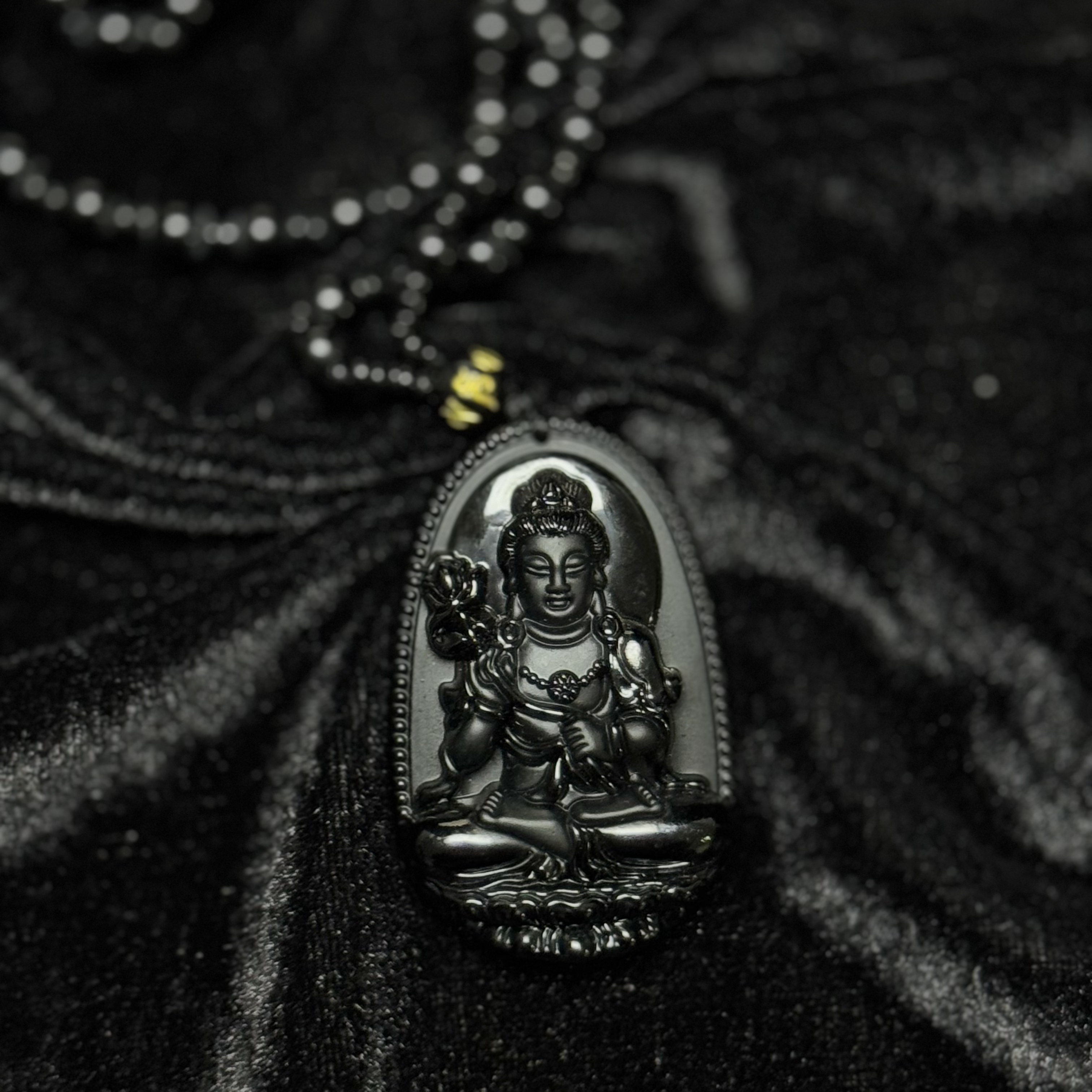 本命佛黑曜石观音吊坠41