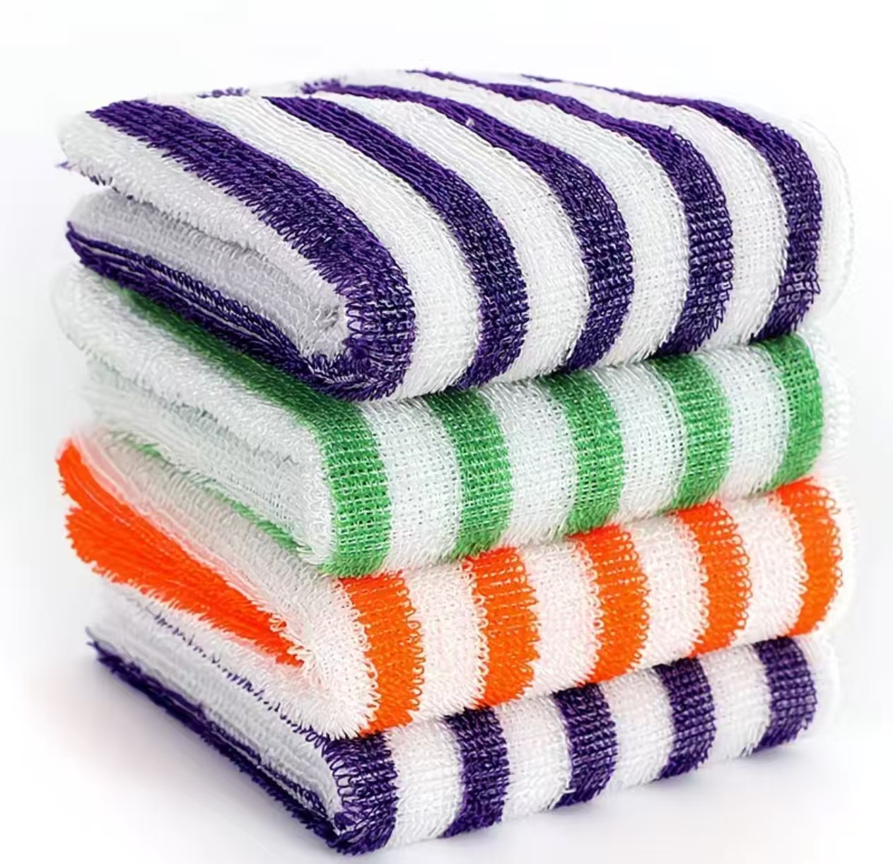 加大款擦碗福利抹布去污百洁布条纹竹棉抹布加厚条纹家用吸水