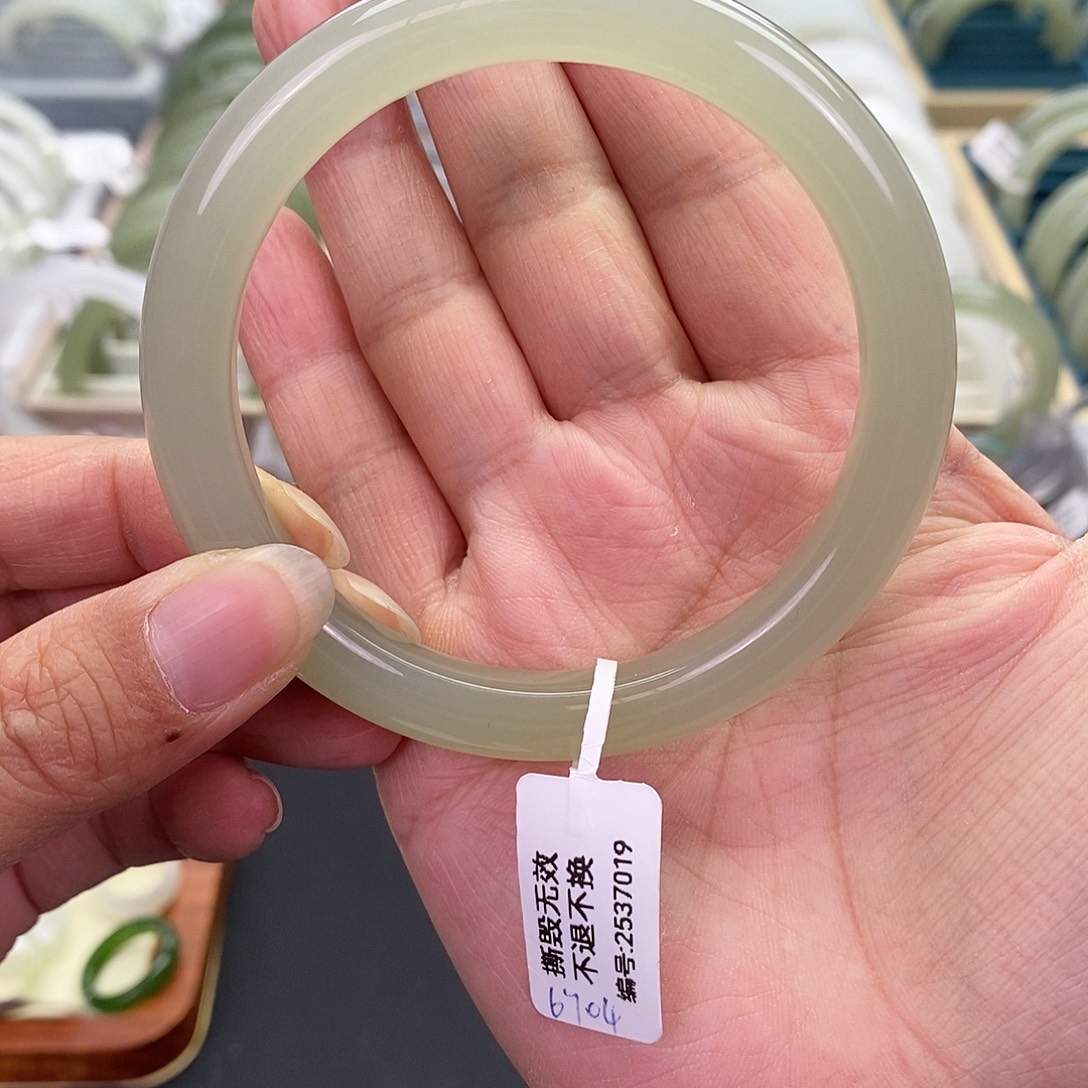 和田玉未镶嵌珠宝奇石和田玉手镯58.59