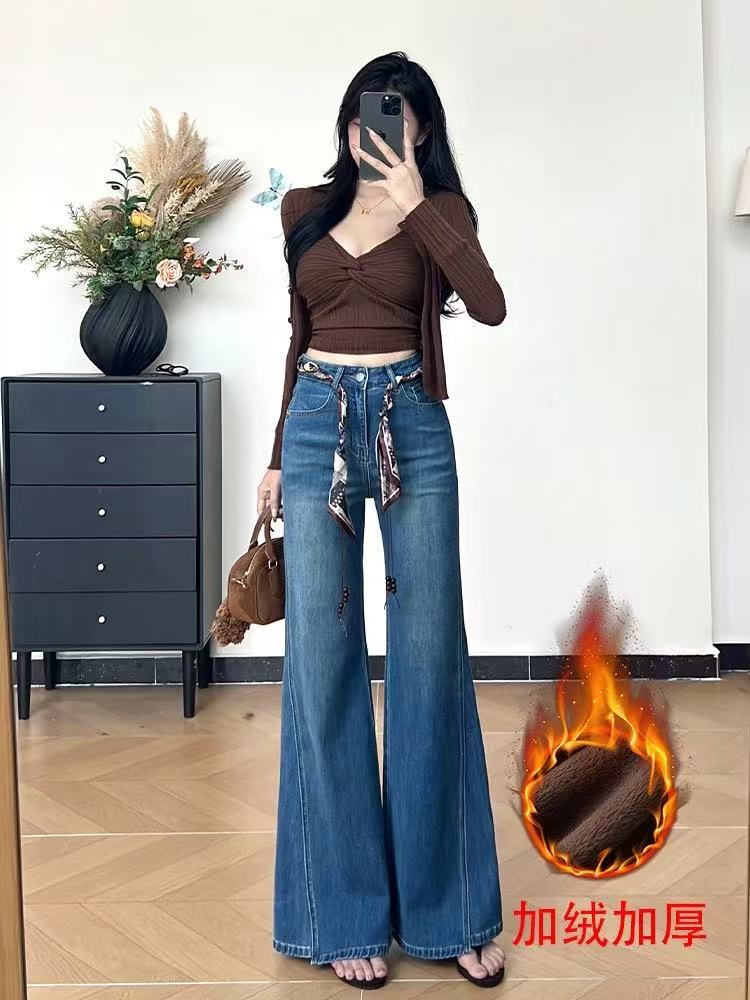 秋冬高质感阔腿加绒裤