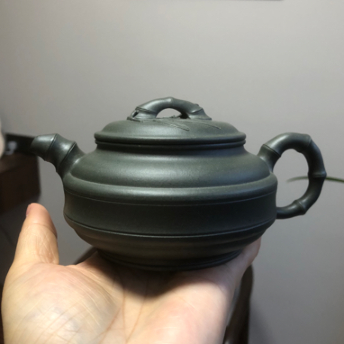 精品老料民国绿双线竹鼓套壶手工精制300cc紫砂壶