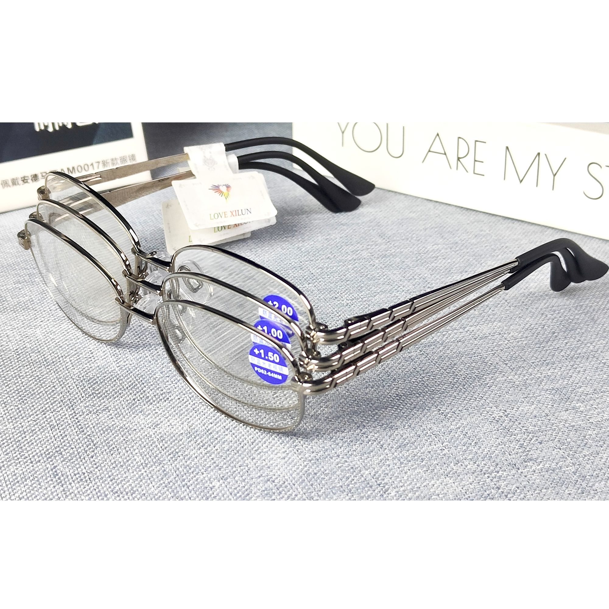 轻奢潮流复古椭圆时尚防蓝光老花镜防夹脸男女通用开球可配近视