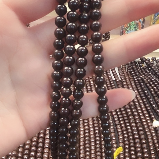 東***手串/手链非洲檀香印尼原生态精工椰蒂108长串6圆