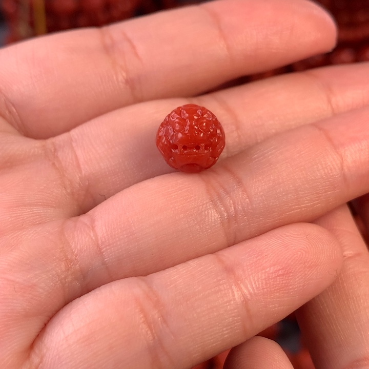 南红玛瑙天然川料瓦西貔貅珠未镶嵌冬*