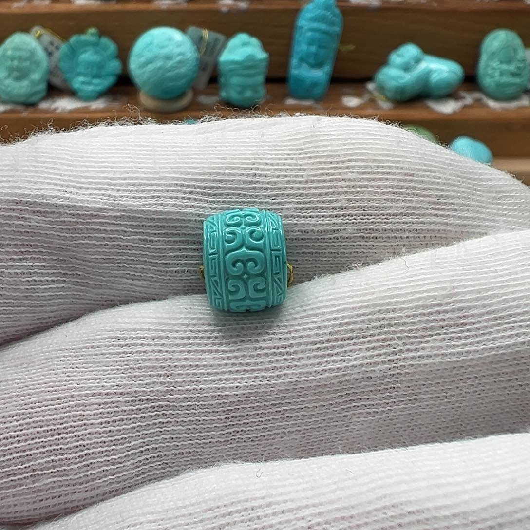 绿松石回纹珠 未镶嵌