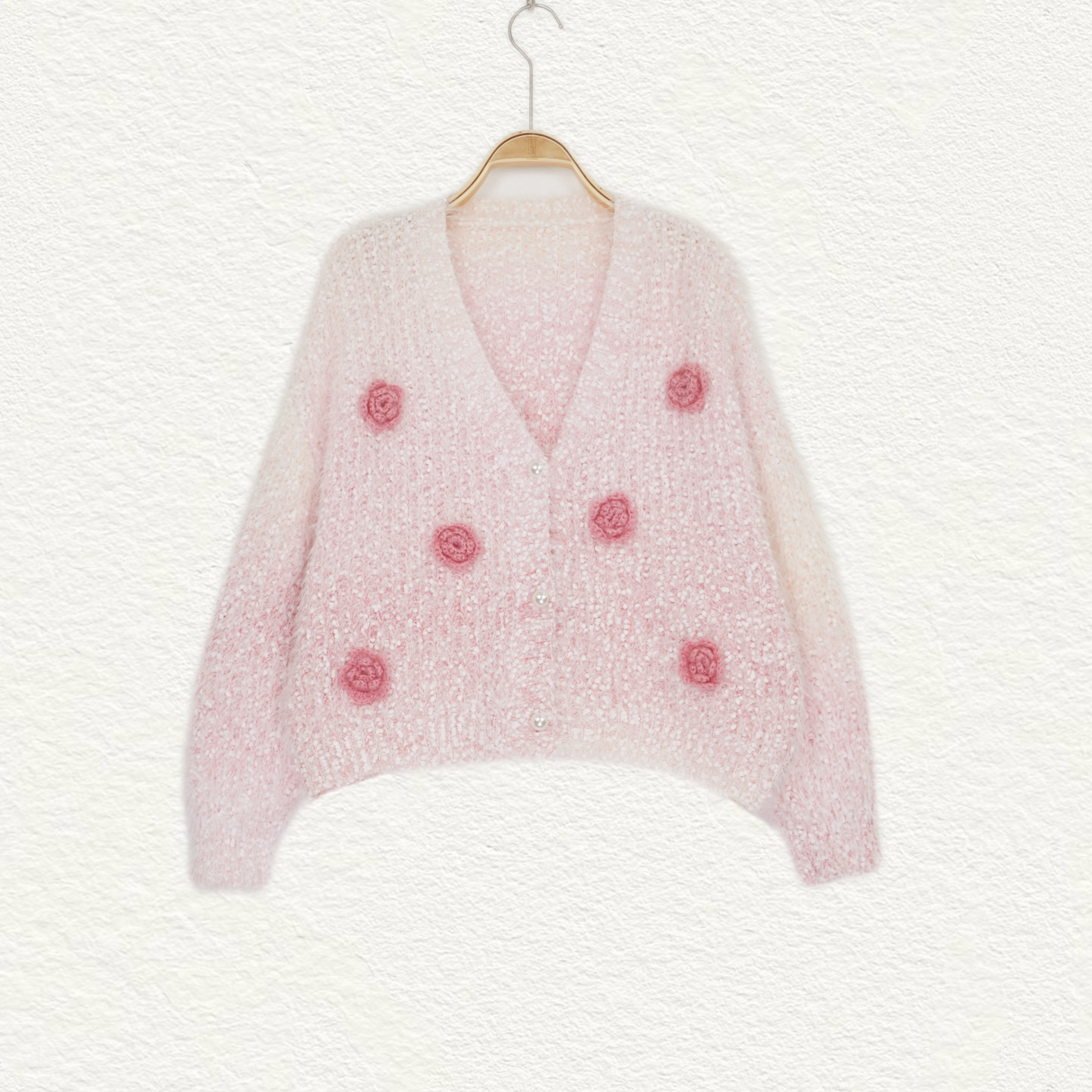 【NEW】小香风甜妹印花青春少女感长袖毛衣外套