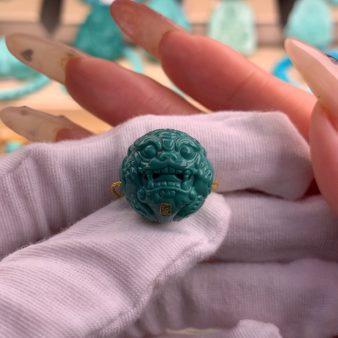 绿松石珠宝奇石未镶嵌17.6mm