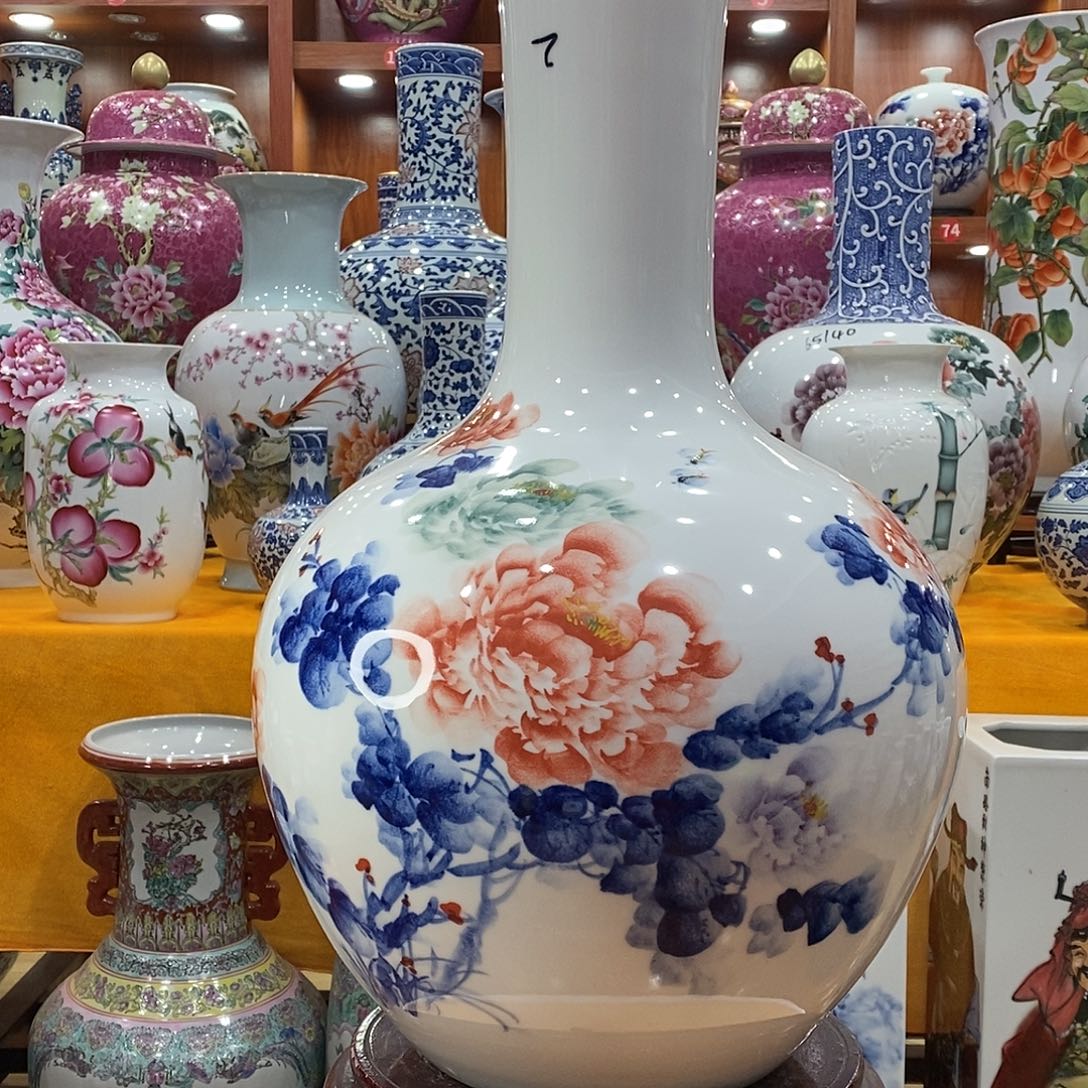 摆件涅*景德镇陶瓷天球瓶