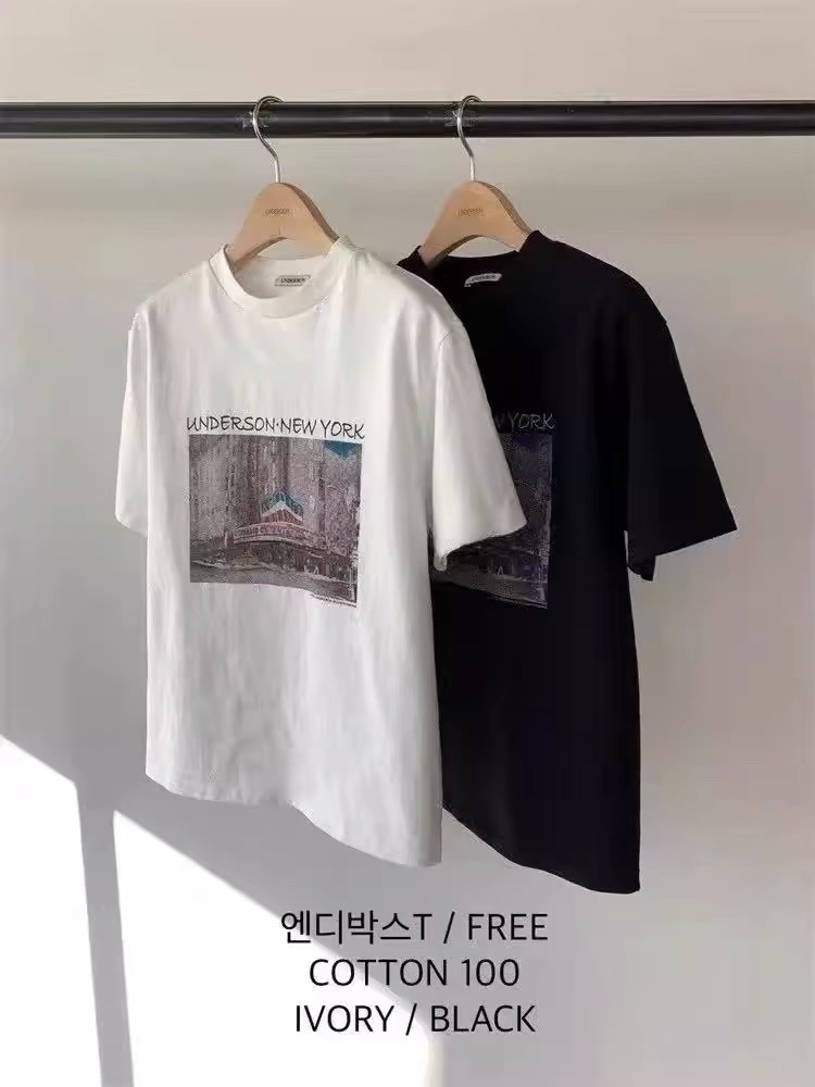 韩国东大门2025新款夏季女士洋气百搭街景印花短袖T恤