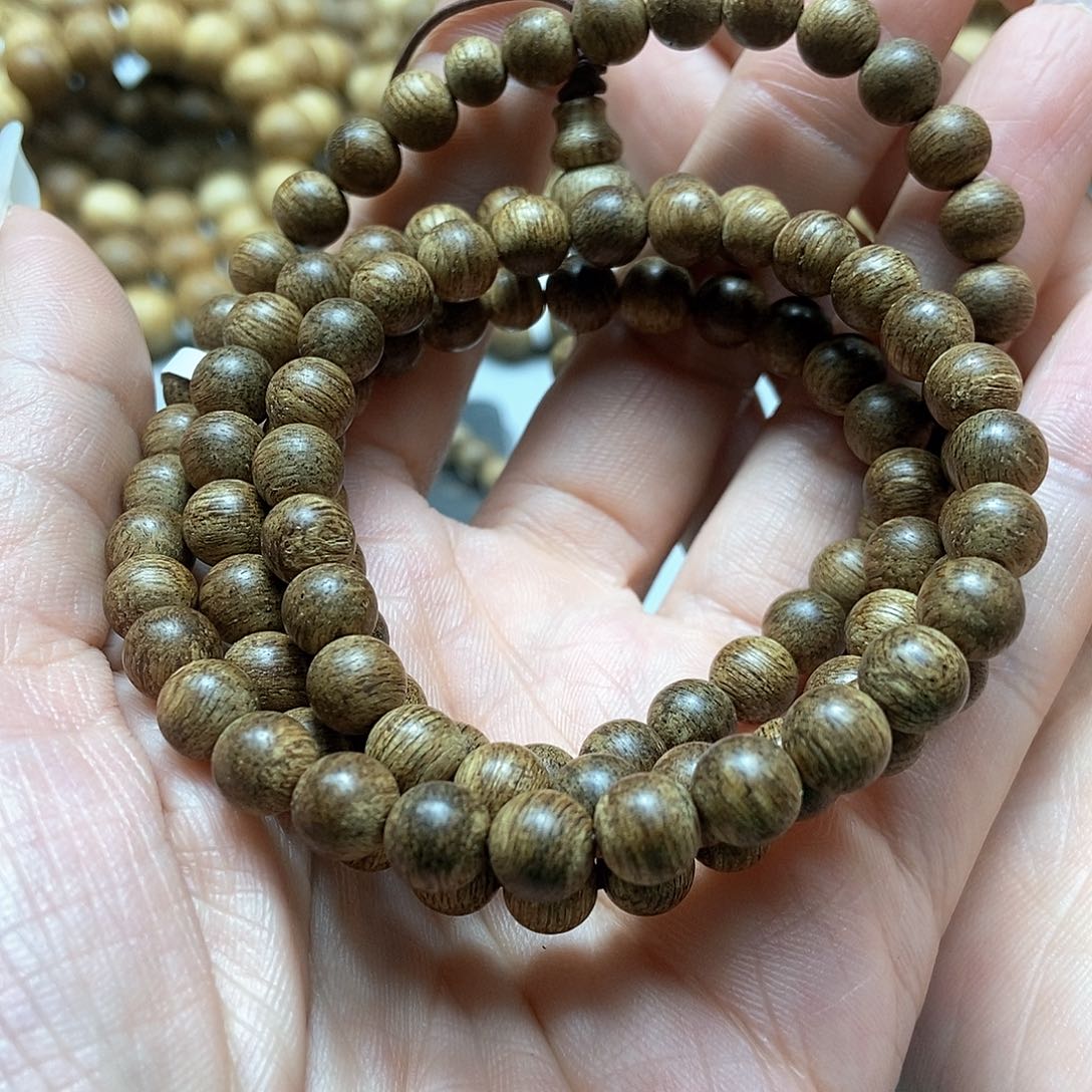 沉香手串菩萨棋蚁漏0.7圆珠长串