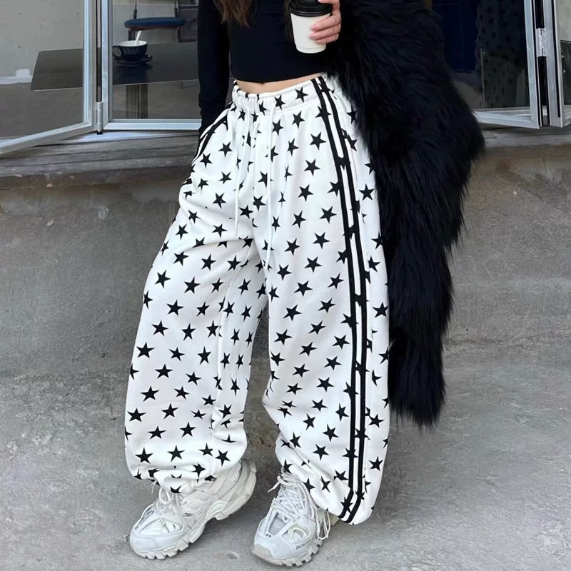 【土豆优选】加绒复古星星卫裤