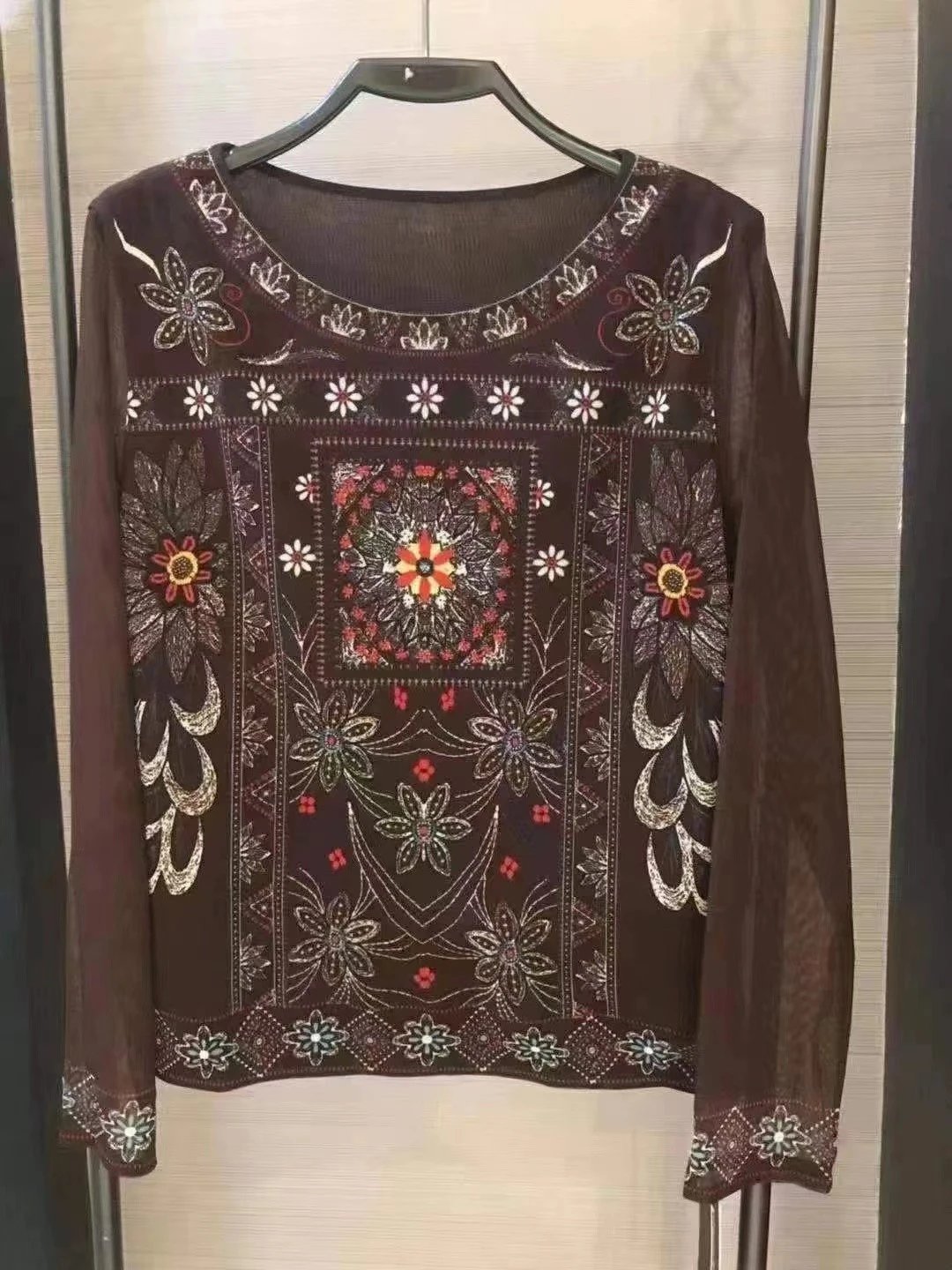 不支持退换/复古波西米亚风长袖T恤（尺码偏大）1393004