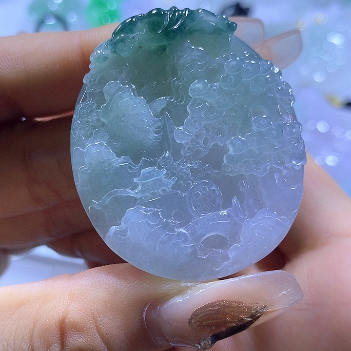 颈饰未镶嵌翡翠天然翡翠A货吊坠