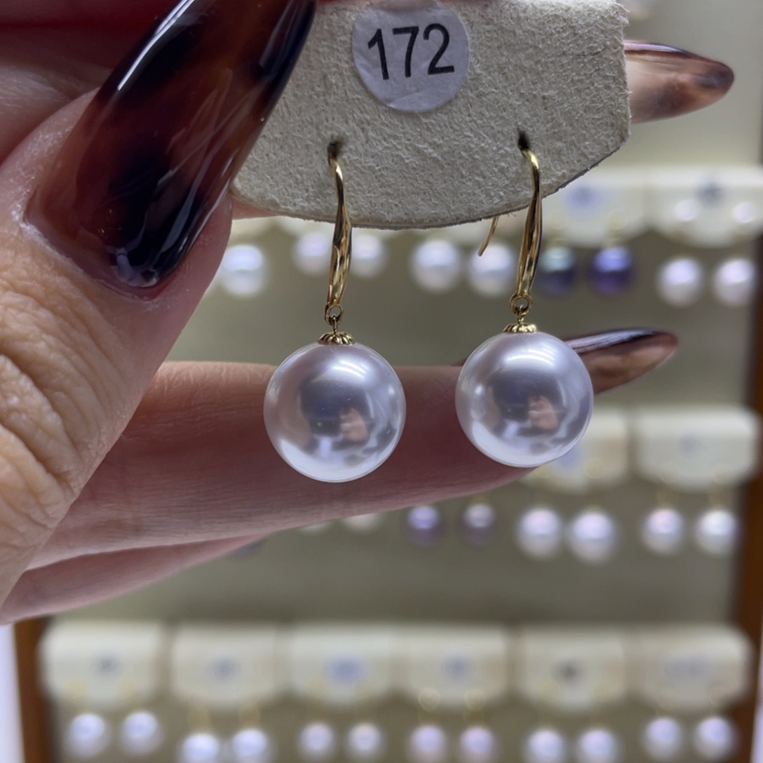 淡水珍珠耳饰18K金镶嵌