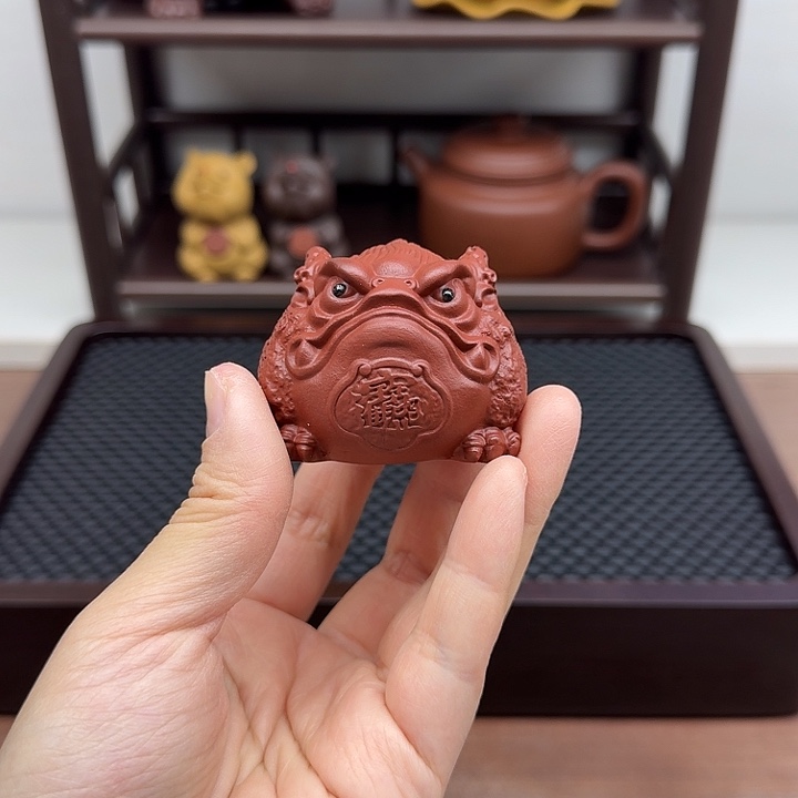 茶案朱泥金蟾茶宠