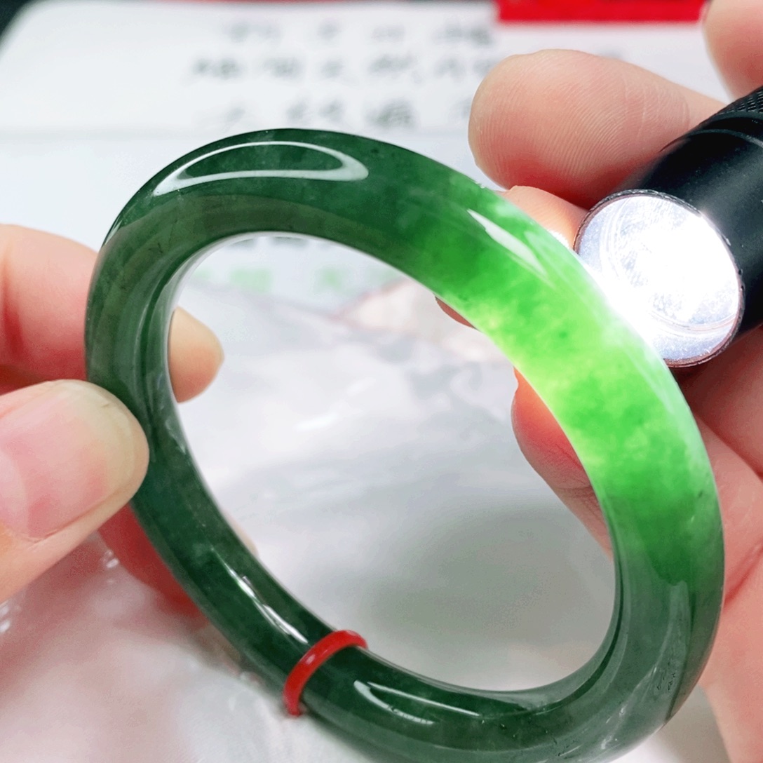 未镶嵌手镯翡翠54.4圈口圆条