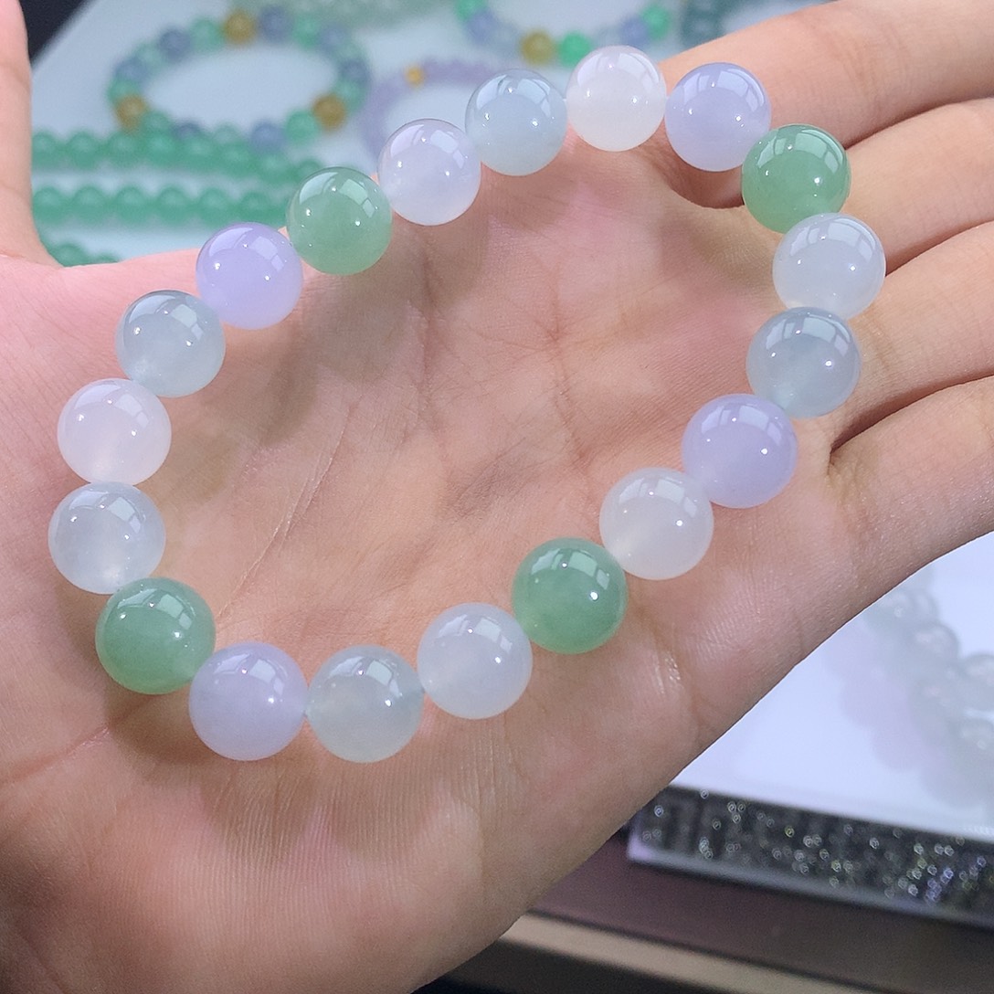 未镶嵌手链翡翠清新甜美多宝手串
