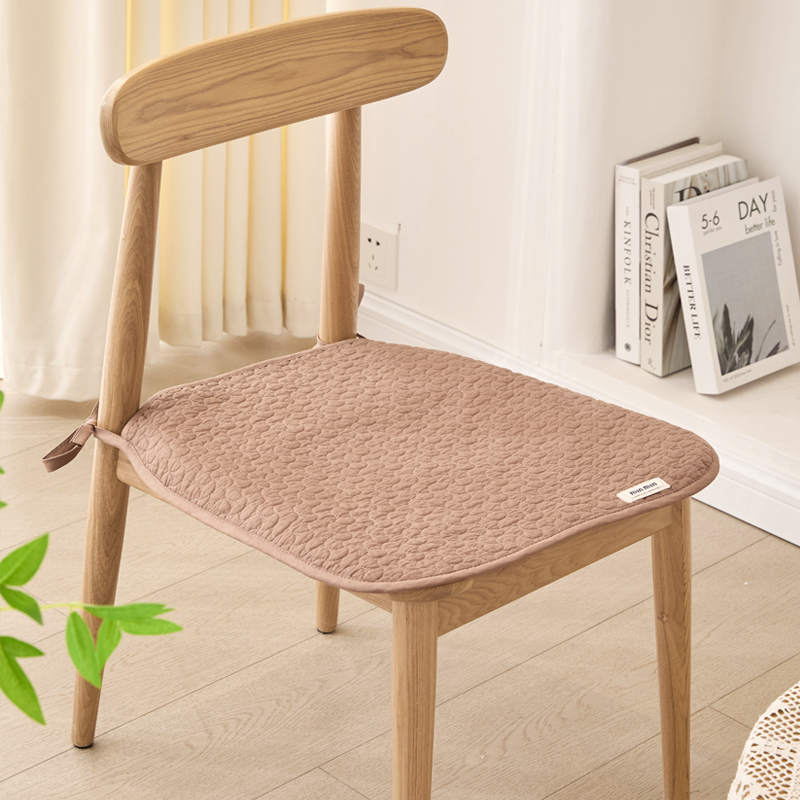 【椅垫2片装】纯棉四季通用坐垫全棉办公室座垫防滑绑带居家好物